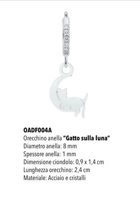 Mono orecchino cerchietto Mad gatto sulla luna