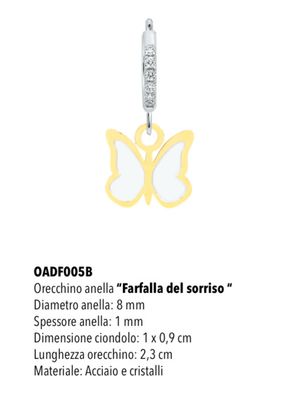 Mono orecchino cerchietto Mad Tea farfalla del sorriso