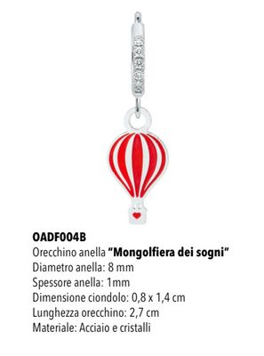 Mono orecchino cerchietto Mad Tea mongolfiera dei sogni