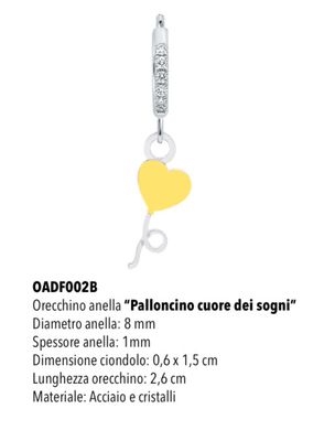 Mono orecchino cerchietto Mad Tea palloncino cuore