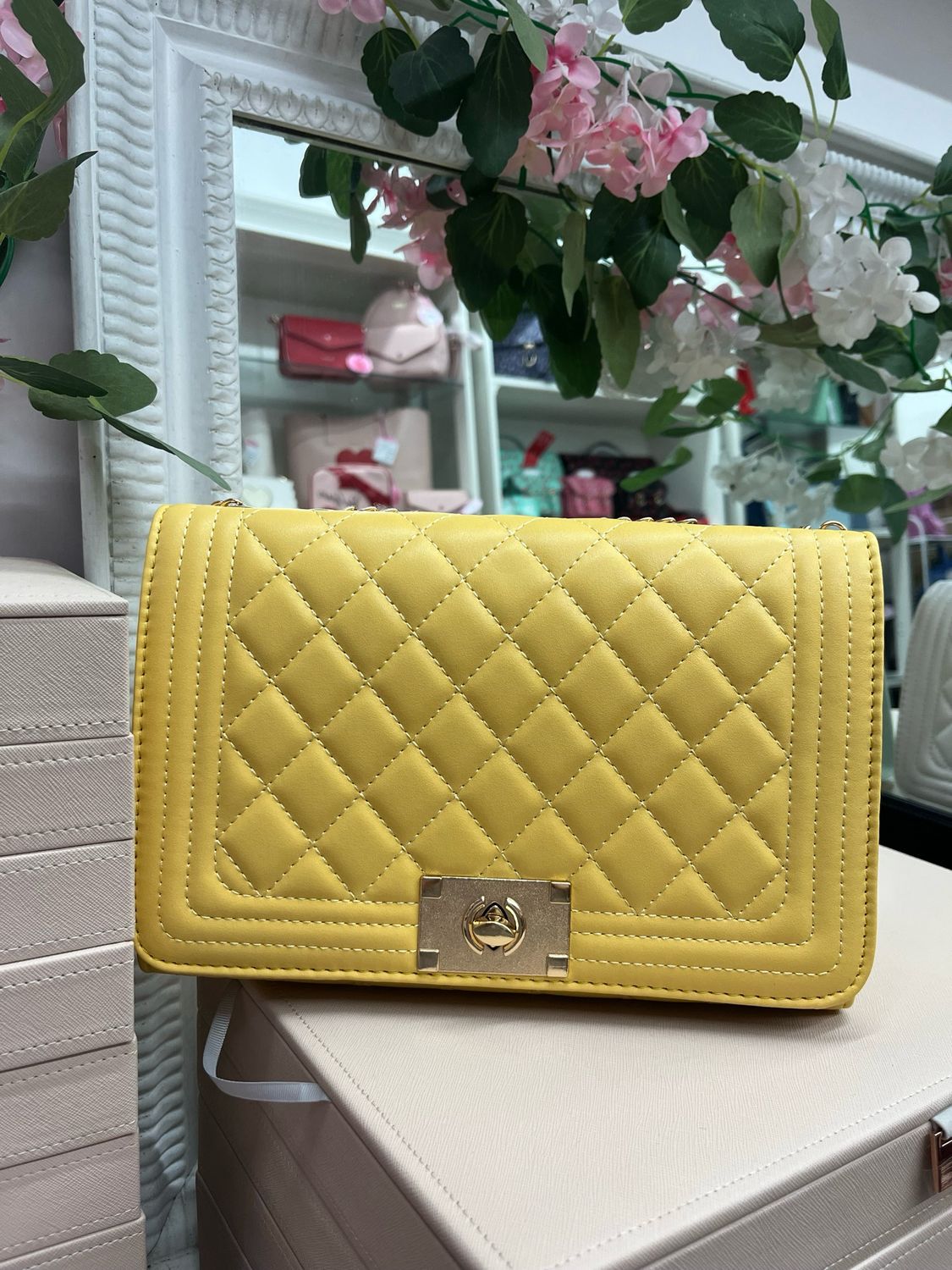 Borsa a tracolla Caroline gialla