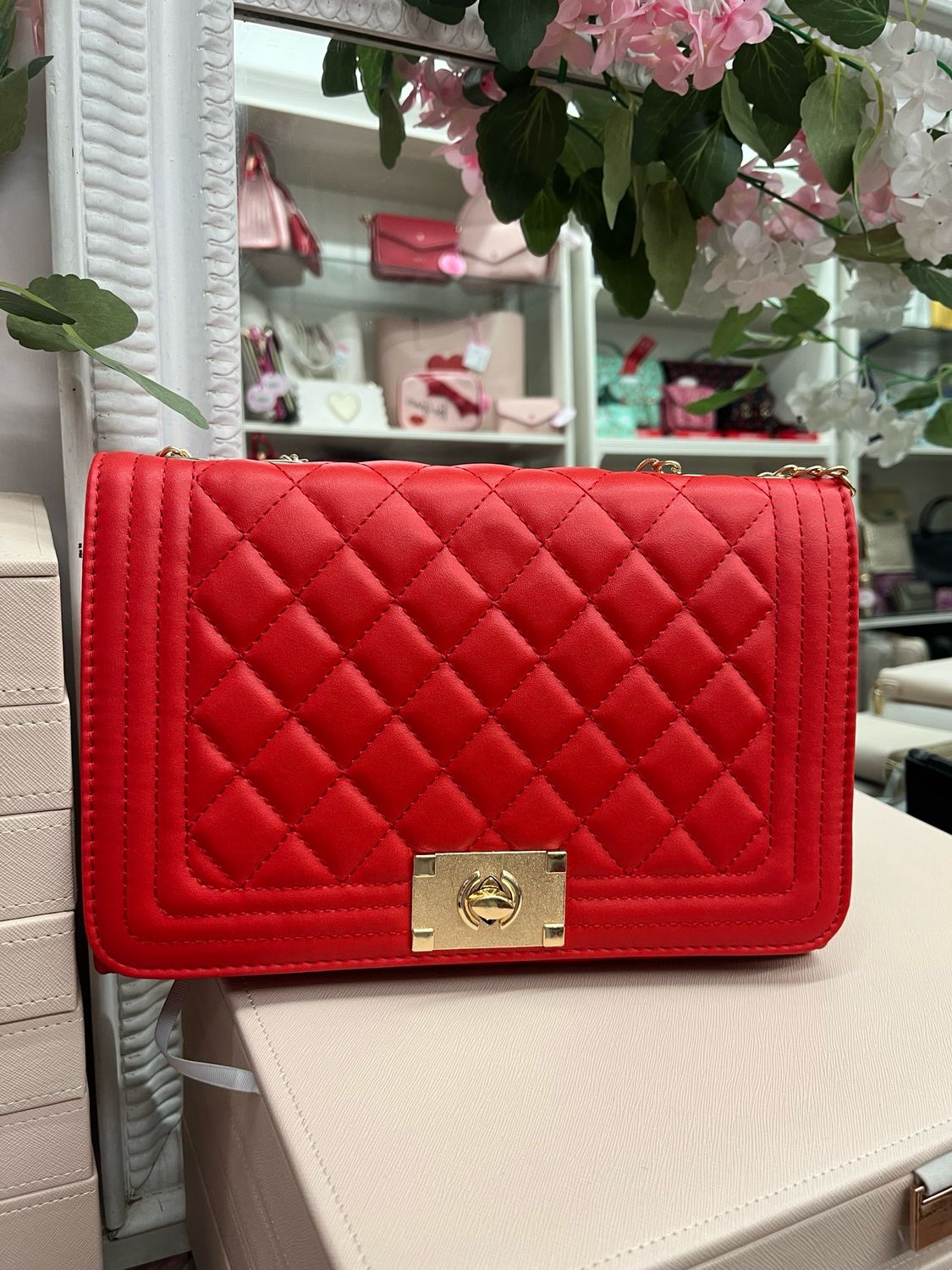 Borsa a tracolla Caroline rosso