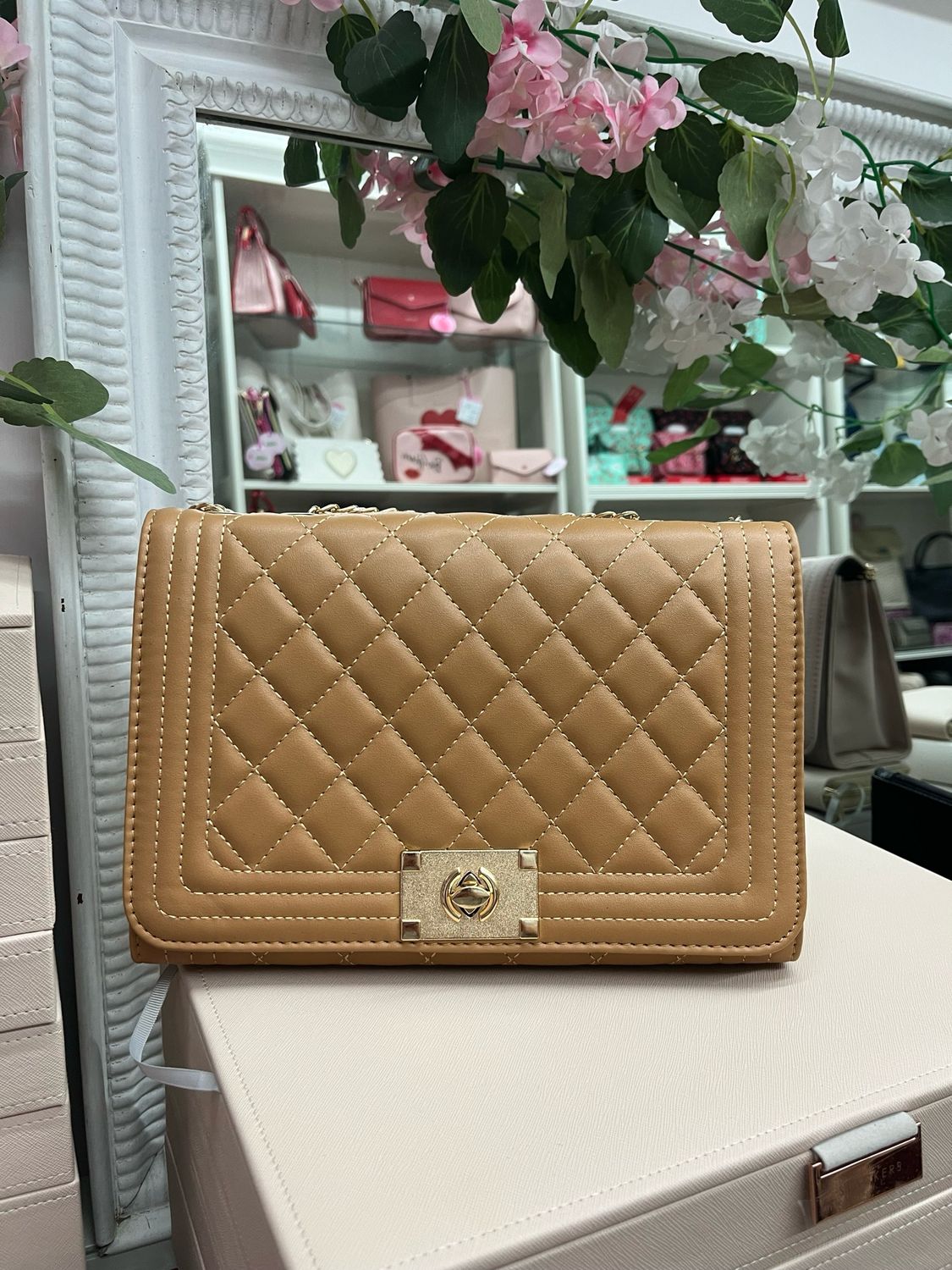 Borsa a tracolla Caroline biscotto