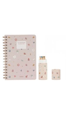 kit quaderno spirale e pastelli Fiorellini