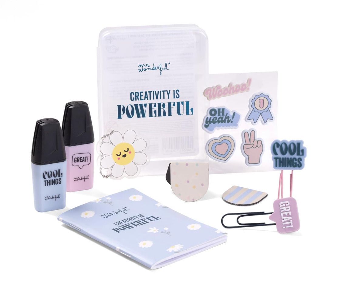 Scatolina kit per decorare agende e Notes Mr Wonderful creativity is powerfull