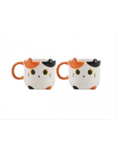 Set tazzine espresso gatto arancio bianco