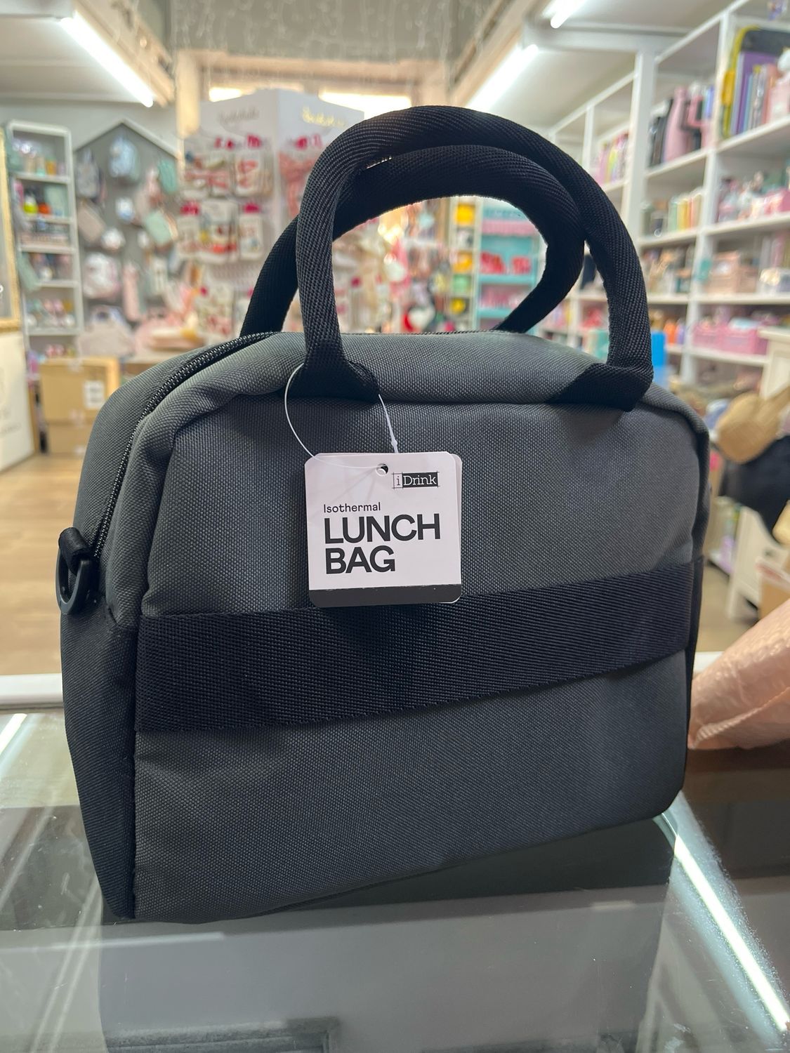 Borsa termica porta pranzo con tracolla nera