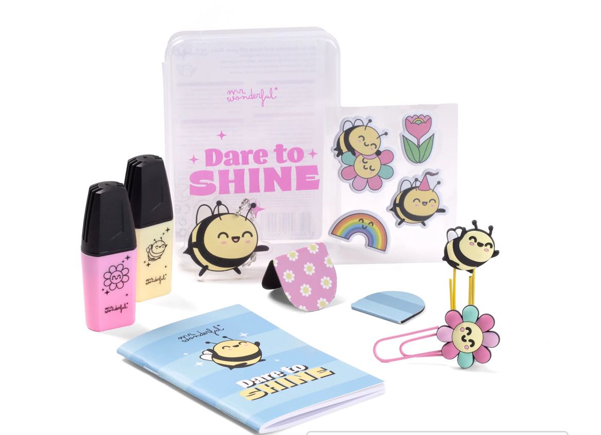 Scatolina kit per decorare agende e Notes Mr Wonderful dare to shine