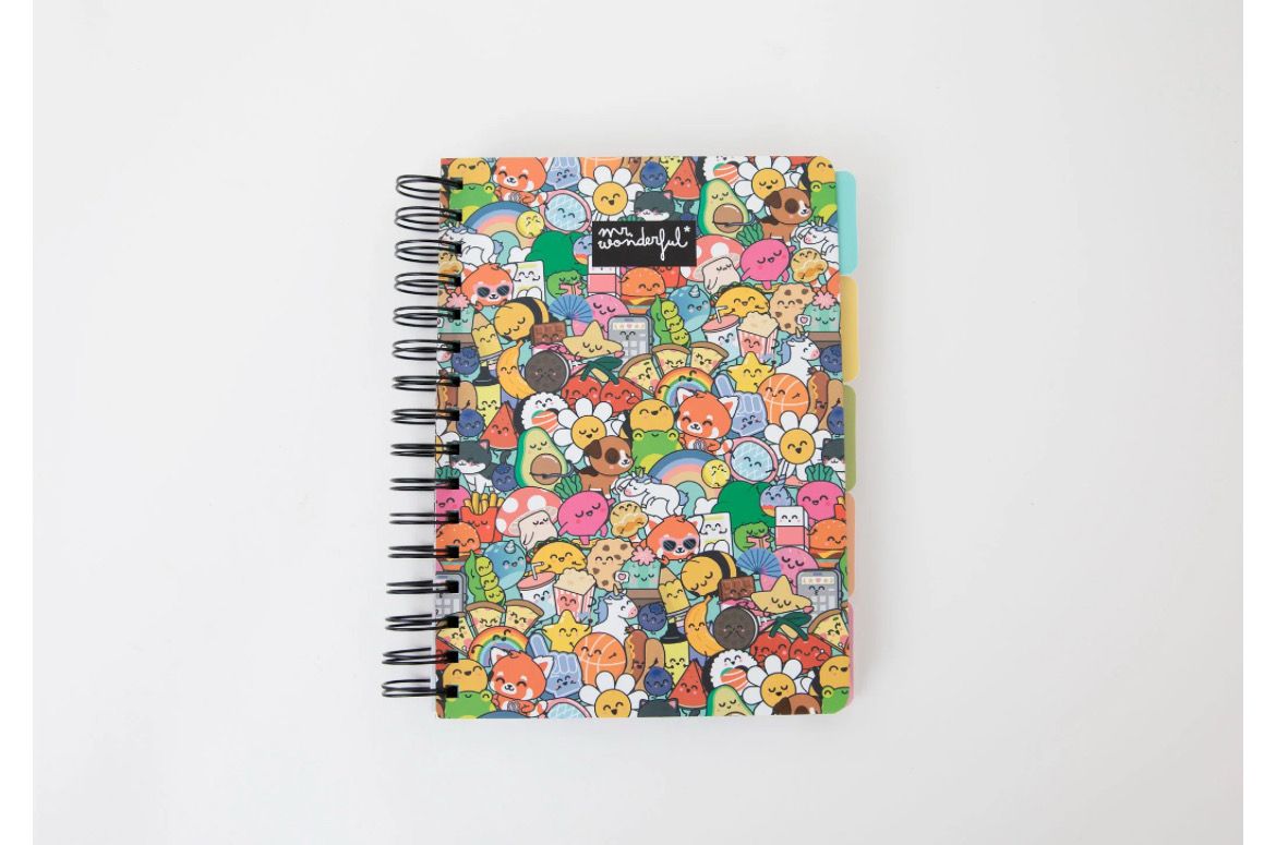 Quaderno A5 mr wonderful con divisori con linguetta personaggi wonder