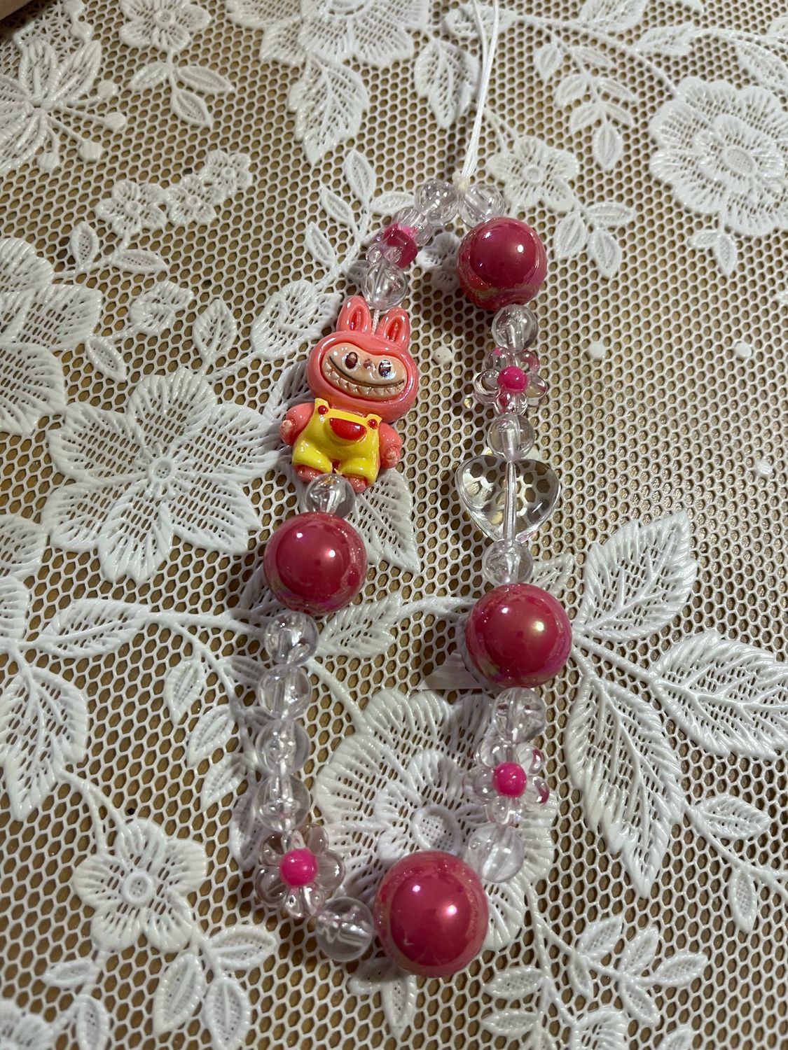 Phonestrap laccio cellulare Labubu fuxia