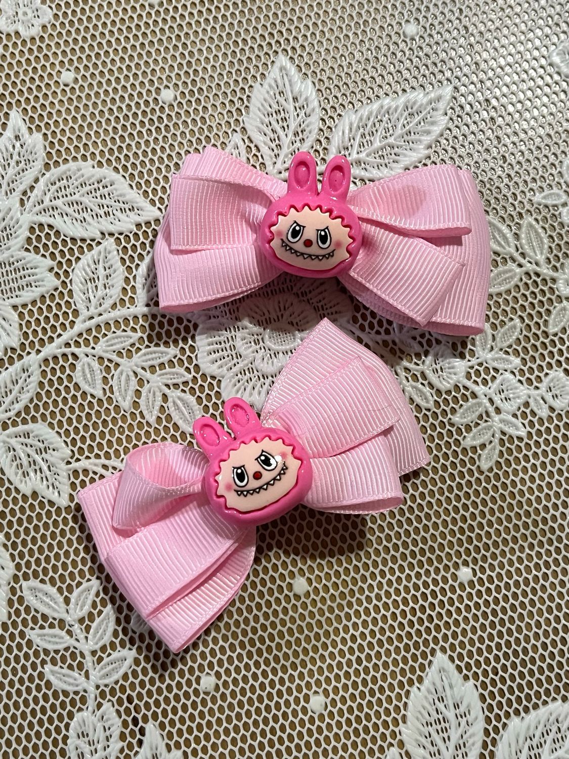 Coppia di mollette a pinza Labubu Rosa e fuxia