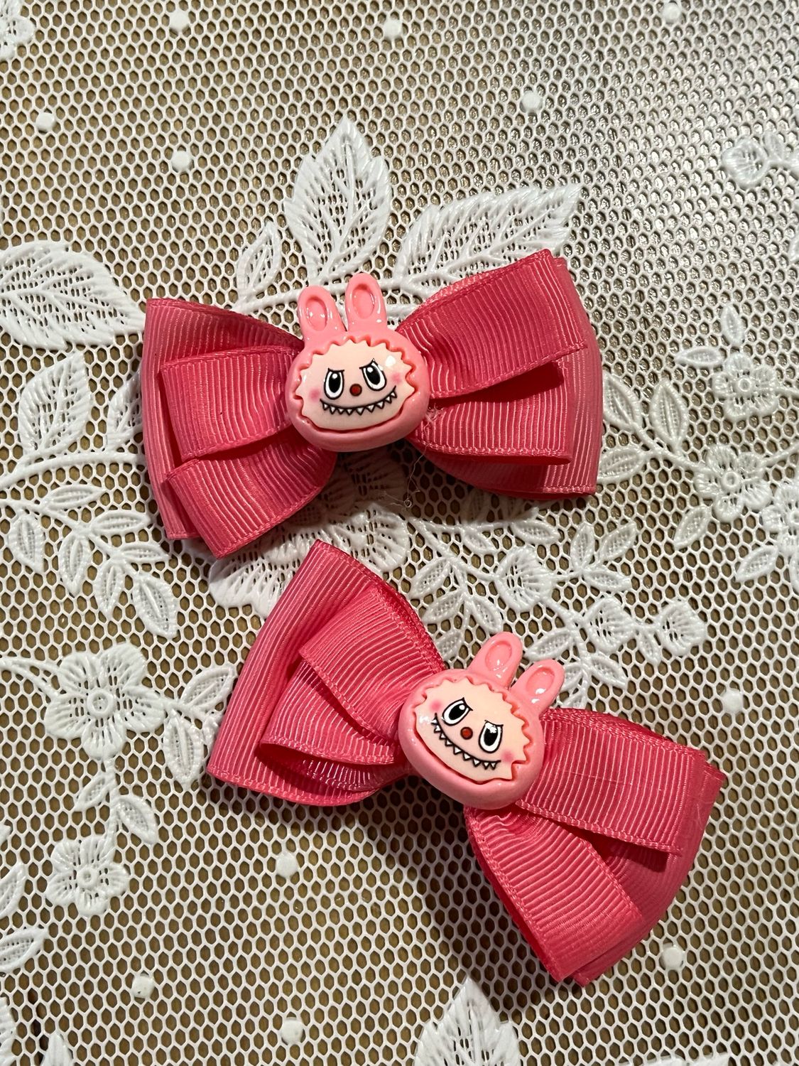 Coppia di mollette a pinza Labubu Rosa Corallo