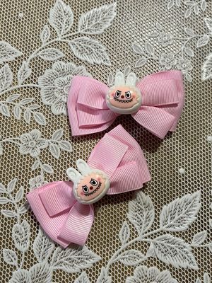 Coppia di mollette a pinza Labubu Bianco e Rosa