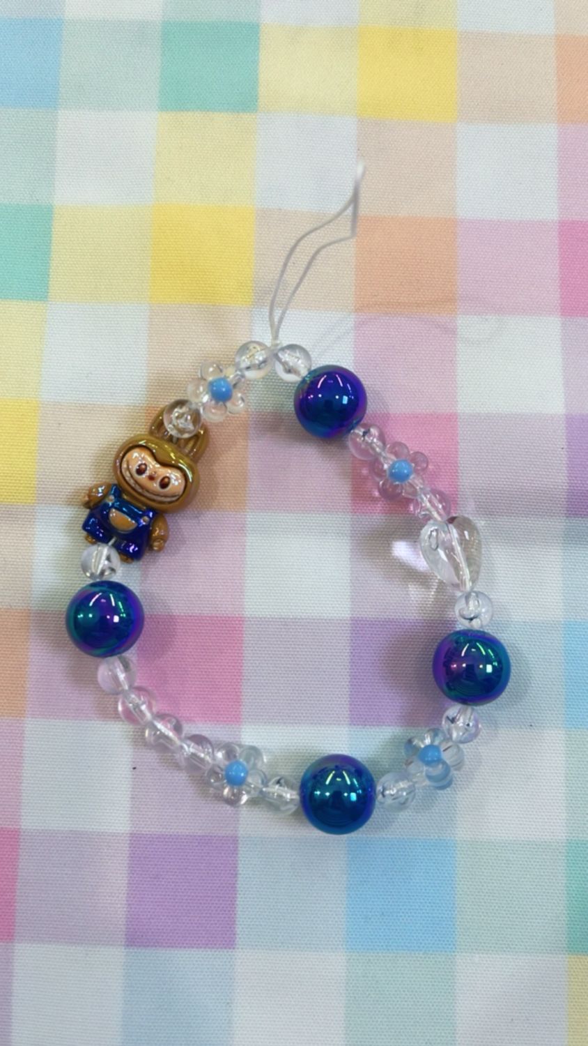 Phonestrap laccio cellulare Labubu blu