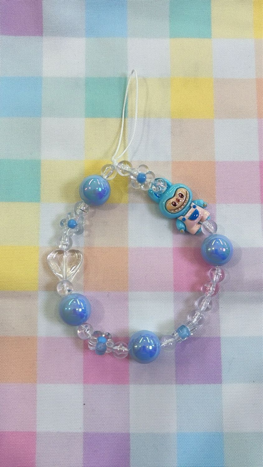 Phonestrap laccio cellulare Labubu celeste