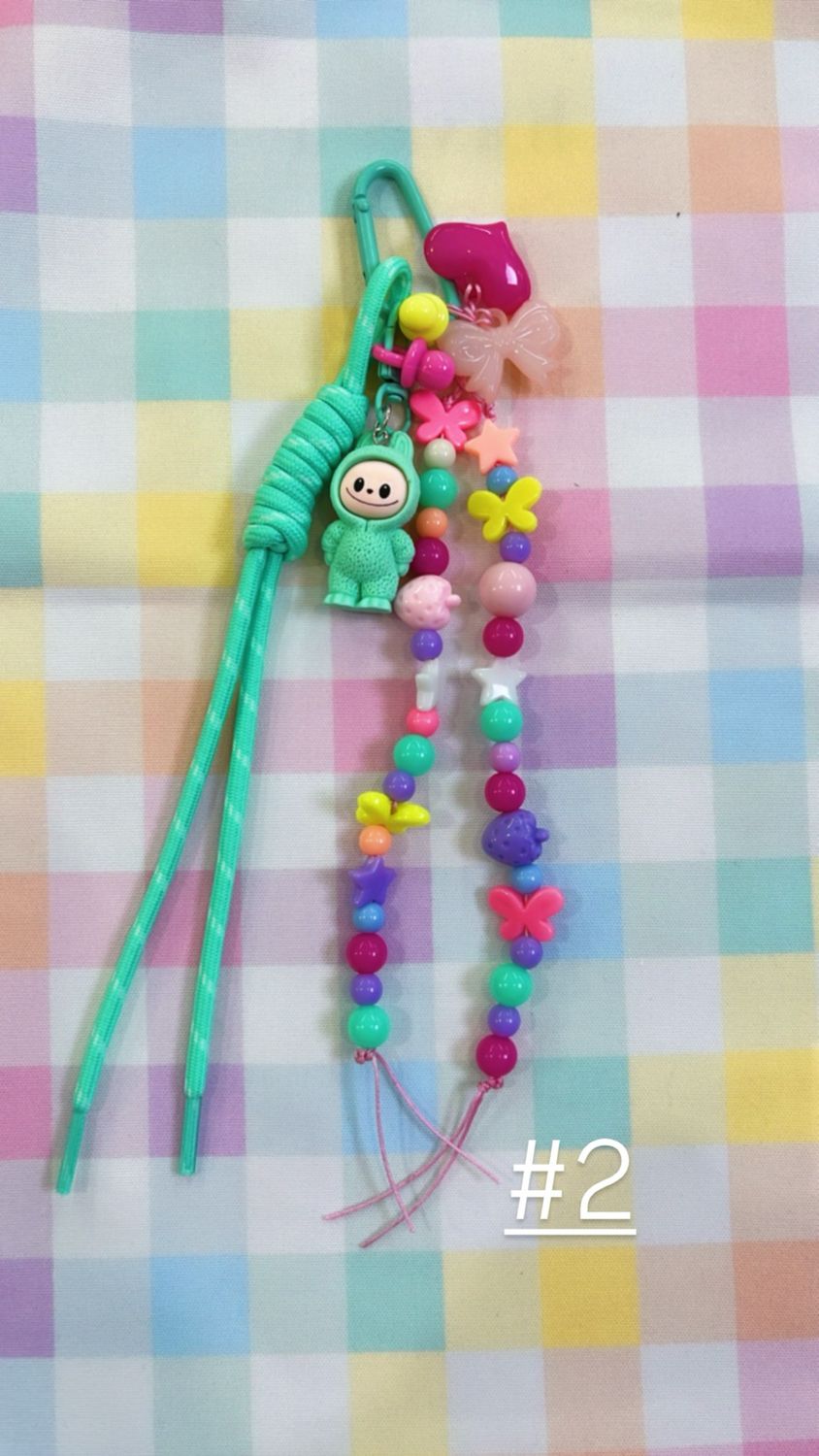 Charm da borsa con gancio Labubu menta #2