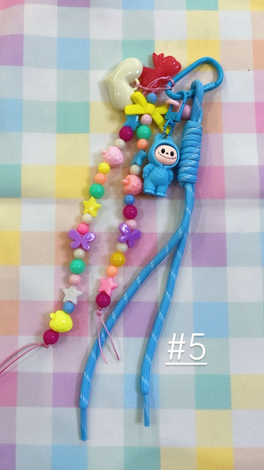 Charm da borsa con gancio Labubu celeste #5