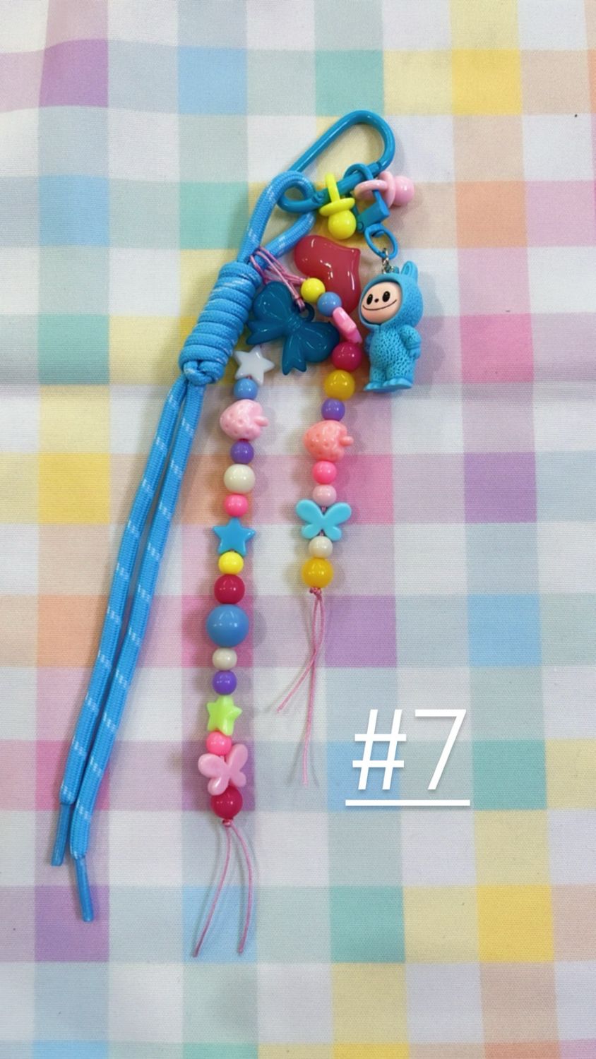 Charm da borsa con gancio Labubu celeste #7