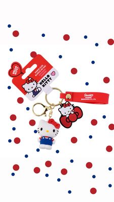 Portachiavi Hello Kitty rosso e blu