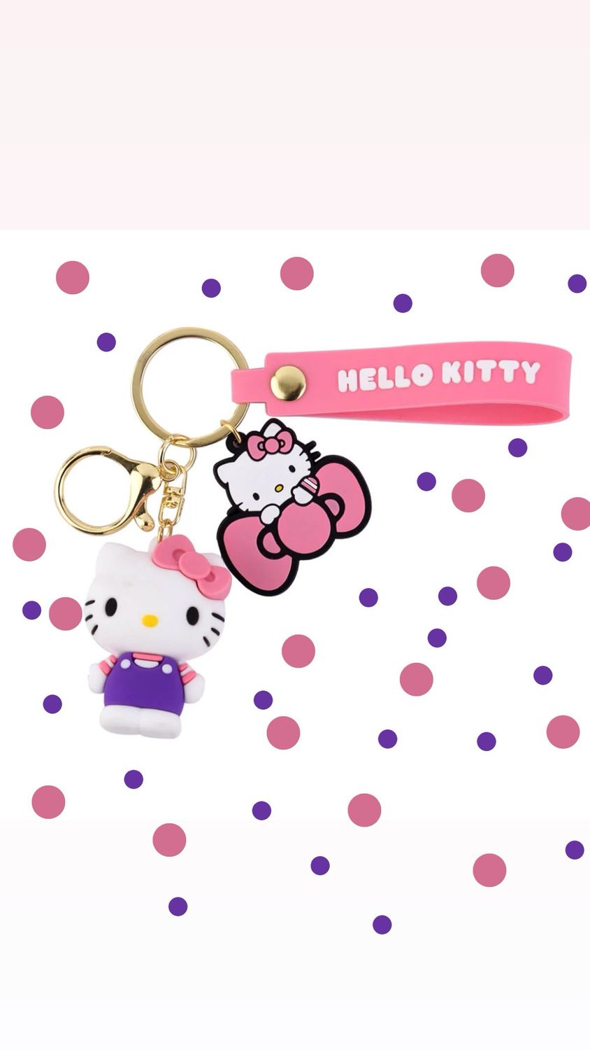 Portachiavi Hello Kitty rosa e lilla
