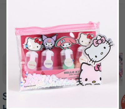 Set 4 evidenziatori Hello Kitty con astuccio a paillettes