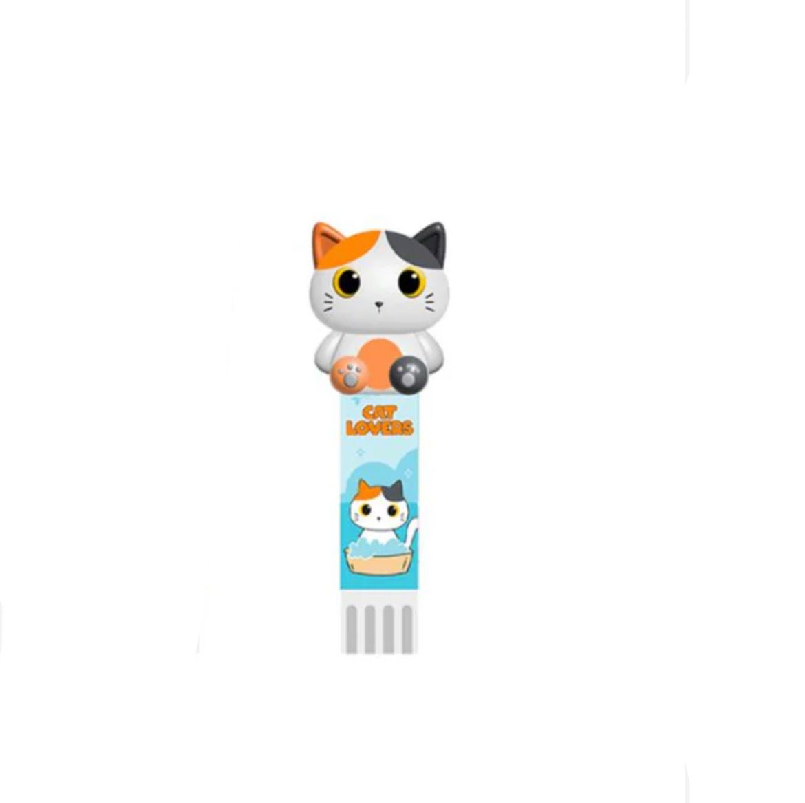 Stick colla 3d gatto bianco arancio