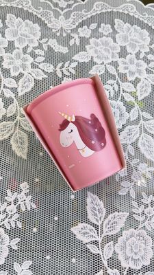 Bicchiere rosa unicorno disegno a colori Tutete