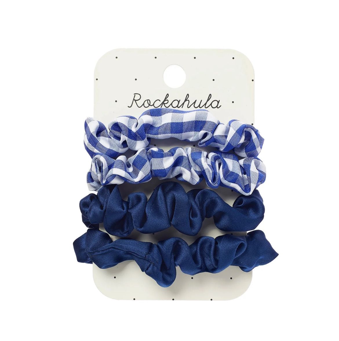 Set 4 mini scruncies elastico miste blu Rockahula