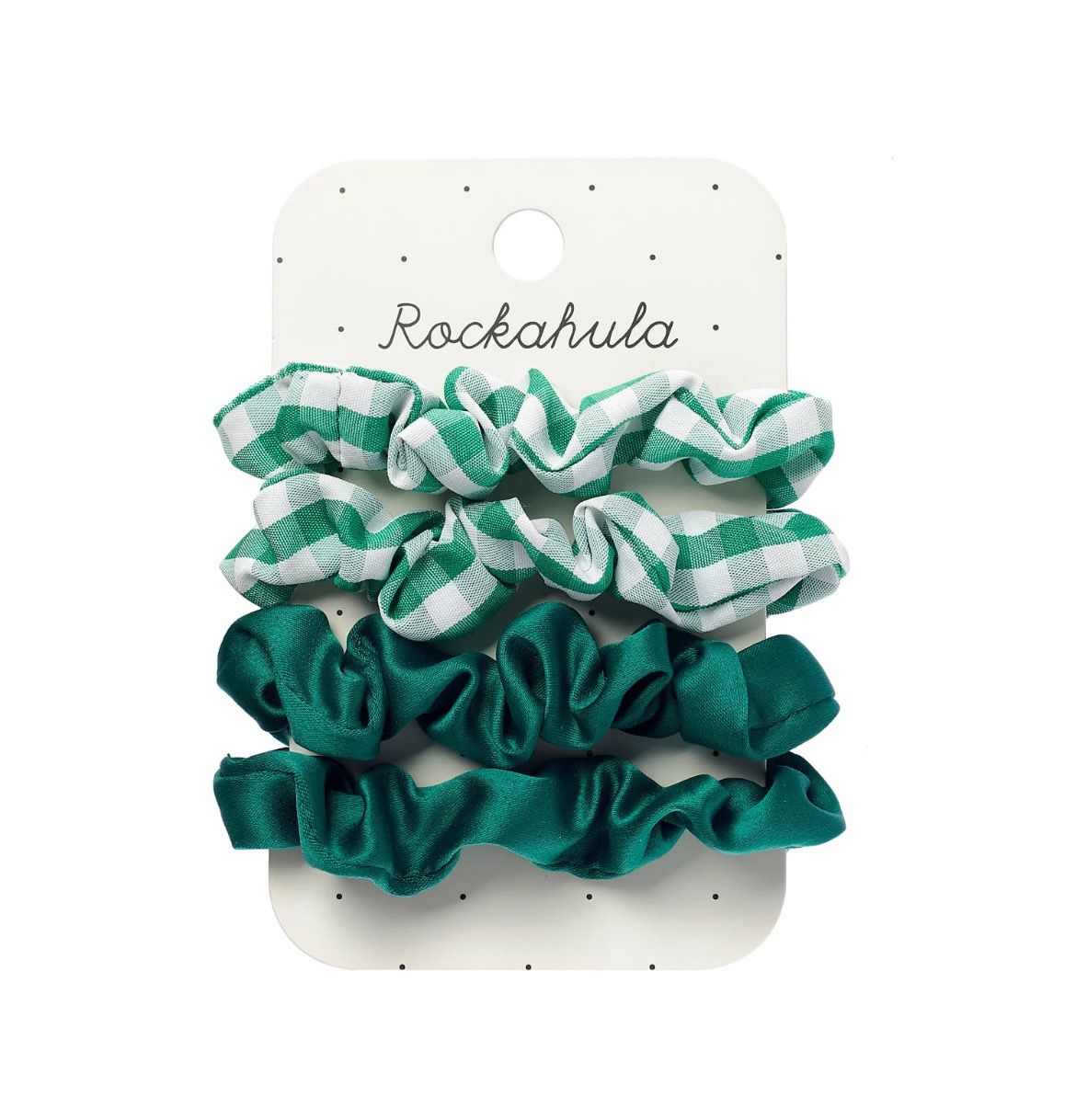 Set 4 mini scruncies elastico miste verde Rockahula