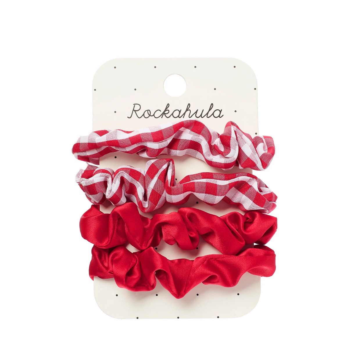 Set 4 mini scruncies elastico miste rosso Rockahula