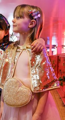 Borsetta a tracolla cuore oro glitter Rockahula