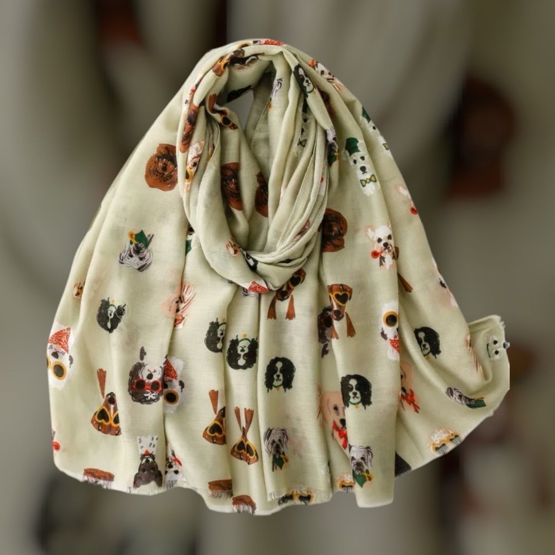 Sciarpina foulard cani salvia