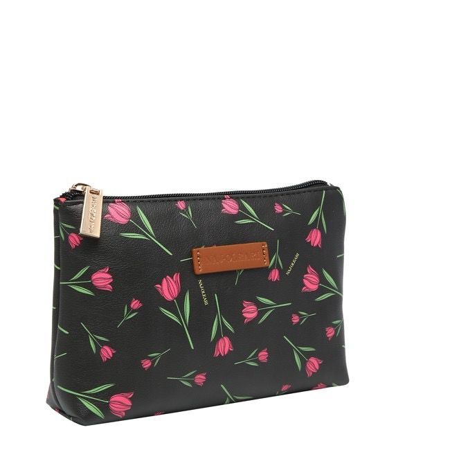 Necessaire Naj-Oleari tulipani fondo nero