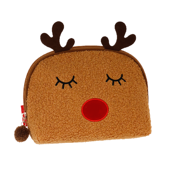POUCH M FUNNY WINTER renna marrone Camomilla Milano