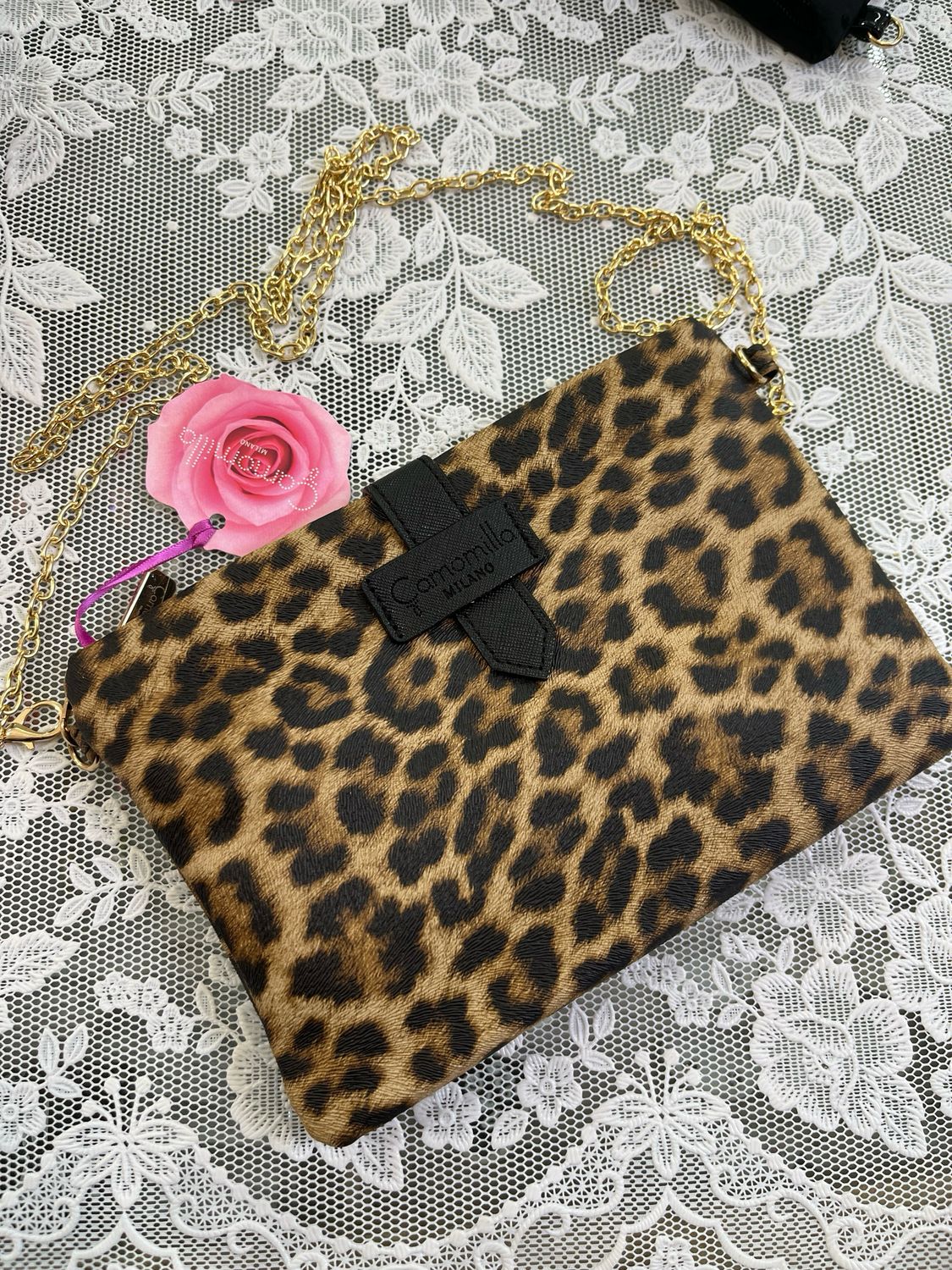 Tracollina piatta Camomilla Milano Leopard