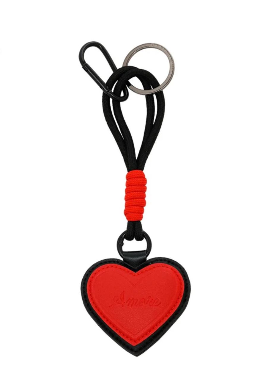 Portachiavi cuore rosso nero Camomilla Milano