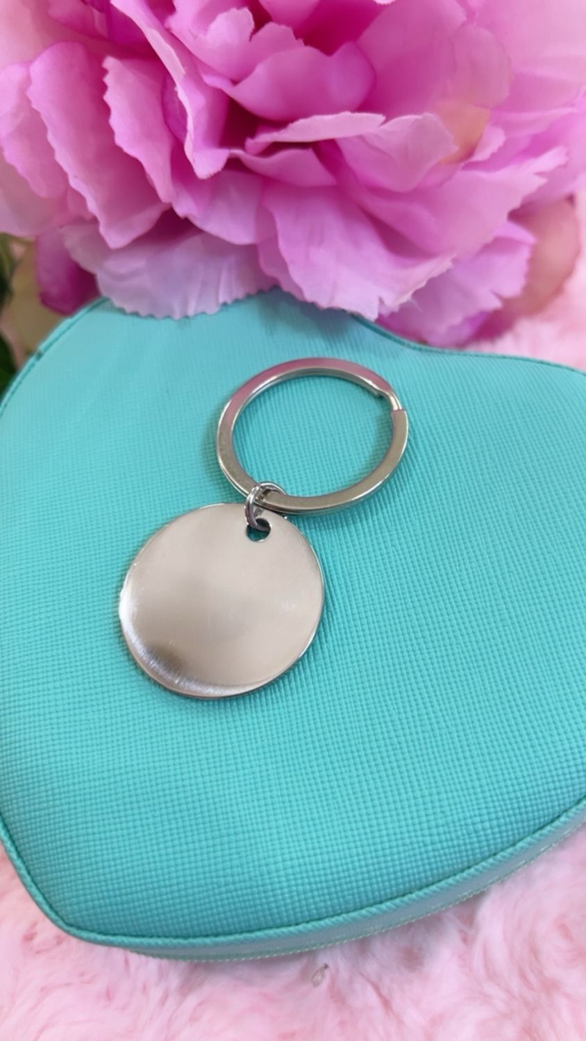 Portachiavi tondo colore argento