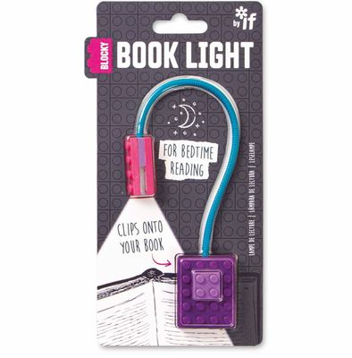 Lampada da lettura mattoncino viola