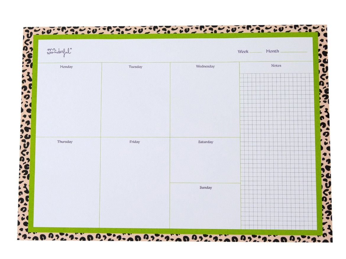 Planner settimanale da tavolo Mr Wonderful - Animal print