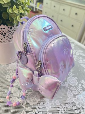 Mini Zainetto 2 in 1 Camomilla lilla olografico con fiocco