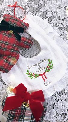 Bavaglino in mussola il mio primo Natale