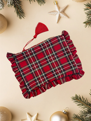 Beauty pochette tartan con ruches Beauty pochette tartan con ruches