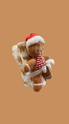Plaid in morbido Pile bimbo con peluche Gingermanbread