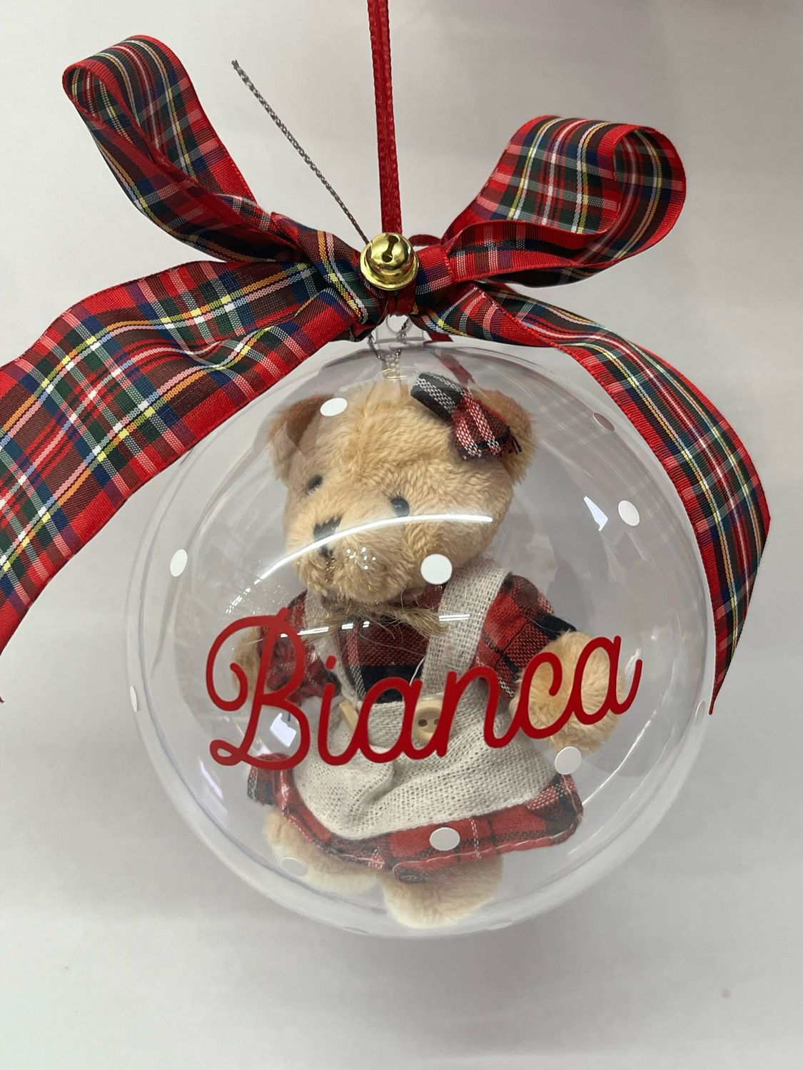 Palla di Natale con orsetto personalizzata