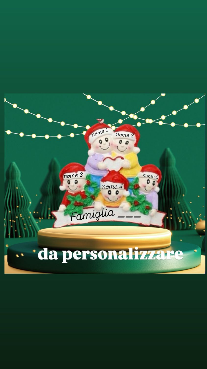 Decorazione Famiglia resina 5 personaggi