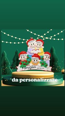 Decorazione Famiglia resina 5 personaggi