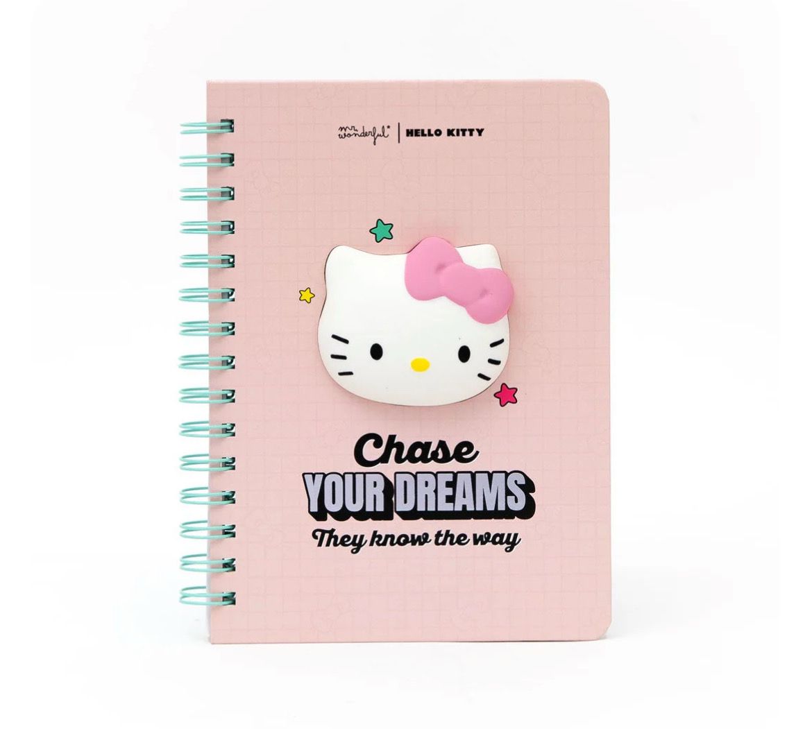 Quaderno A5 con squishy Hello Kitty - Chase your dreams, they know the way mr Wonderful