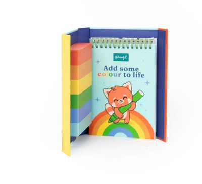 Set tempo libero : Libro da colorare + pennarelli colorate + adesivi - Add some colour to life mr Wonderful