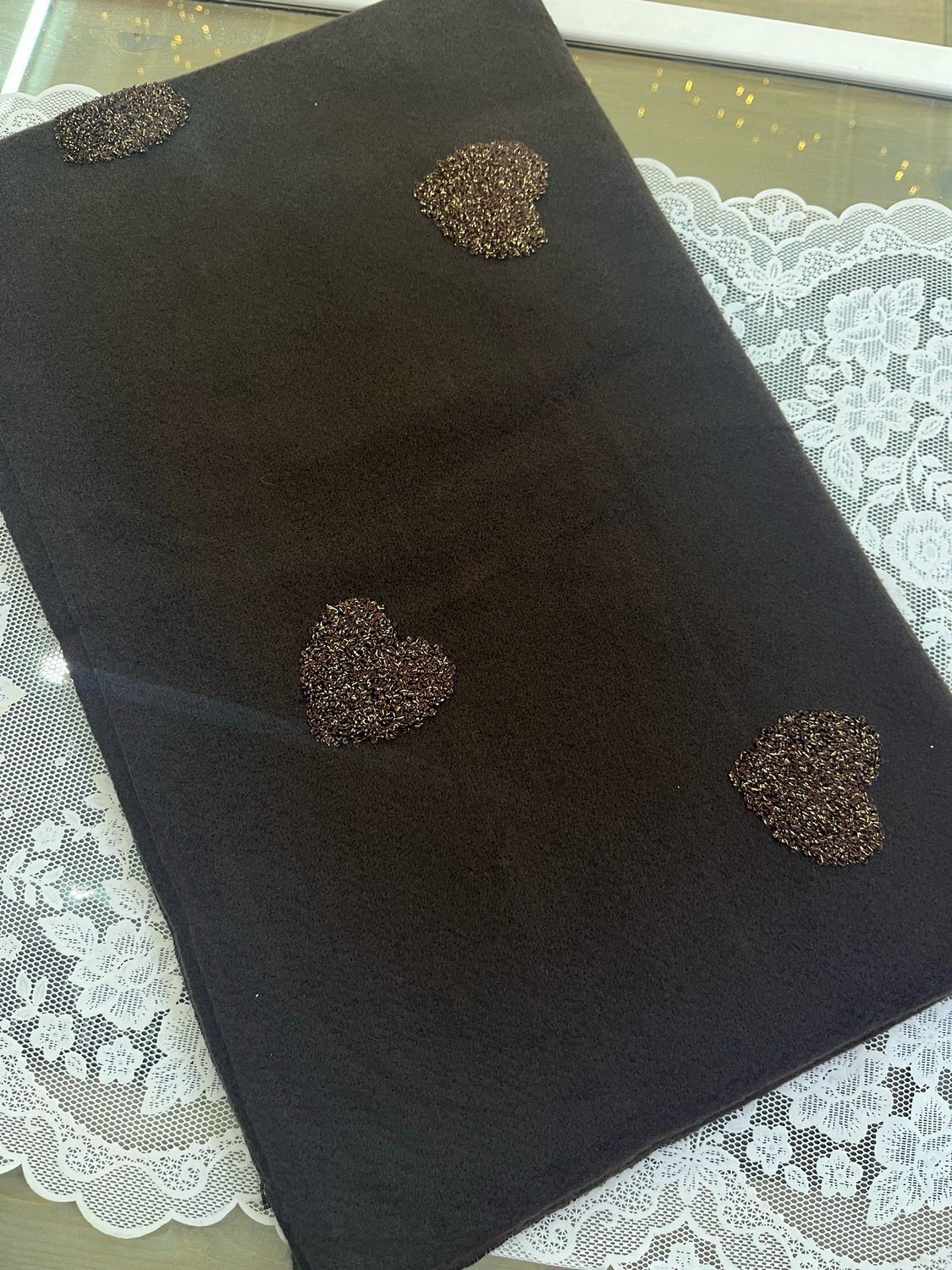 Sciarpa Cuori bouclé marrone