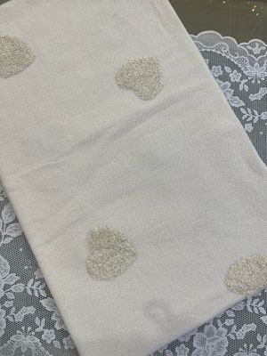 Sciarpa Cuori bouclé panna